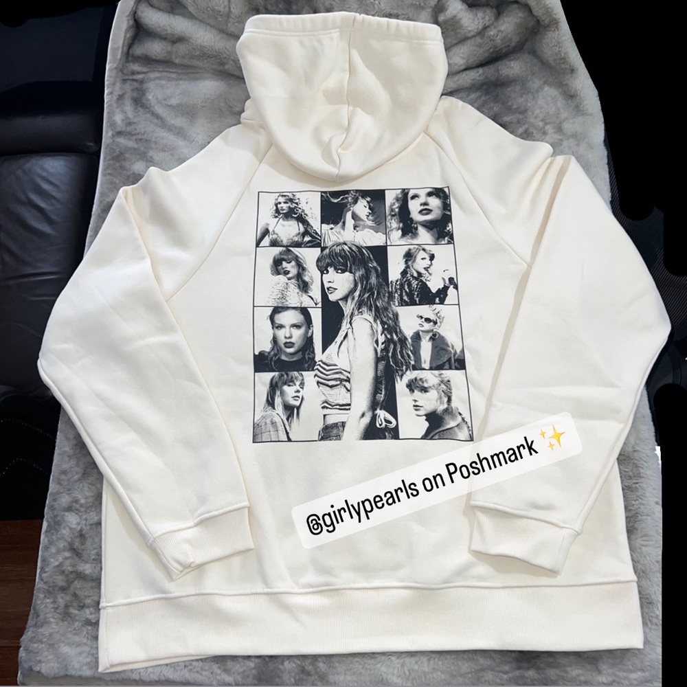 Taylor Swift Exclusive the Eras Tour Beige Hoodie Sweater NEW Official Merch - Picture 14 of 17